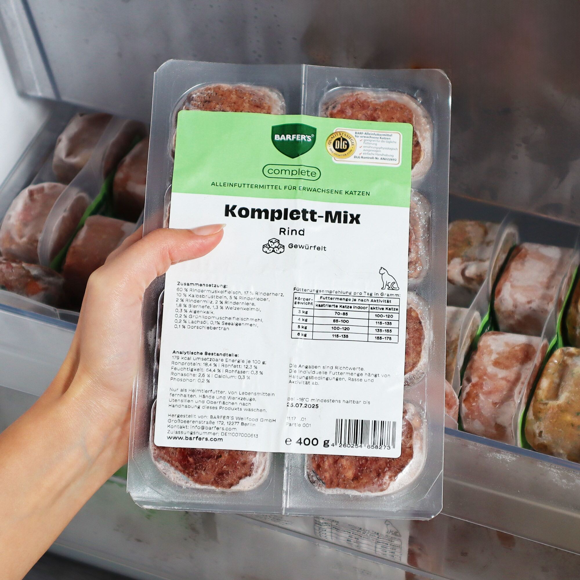 Würfel: Komplett-Mix Rind für Katzen