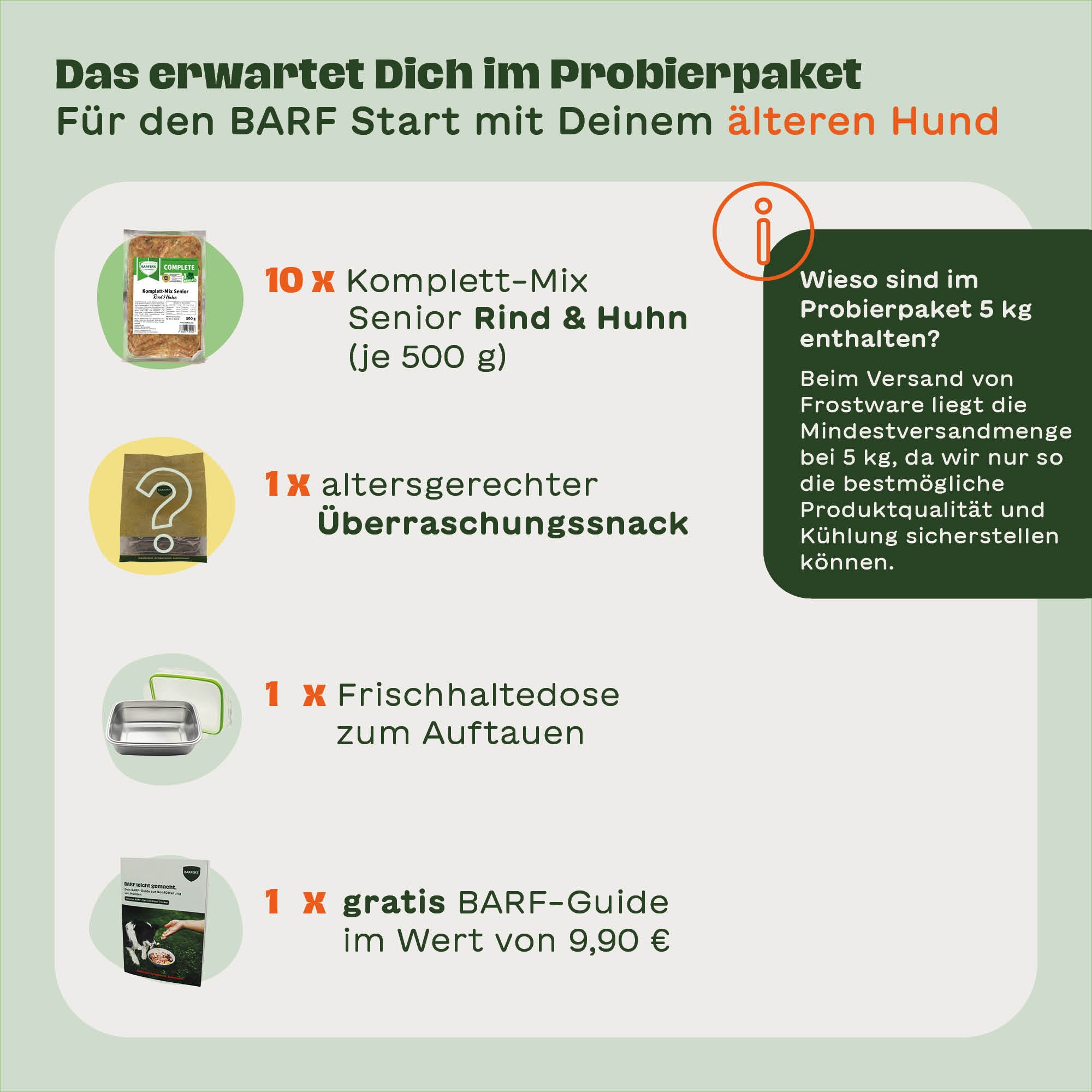 NEU BARFER’S Probierpaket Senior für Hunde