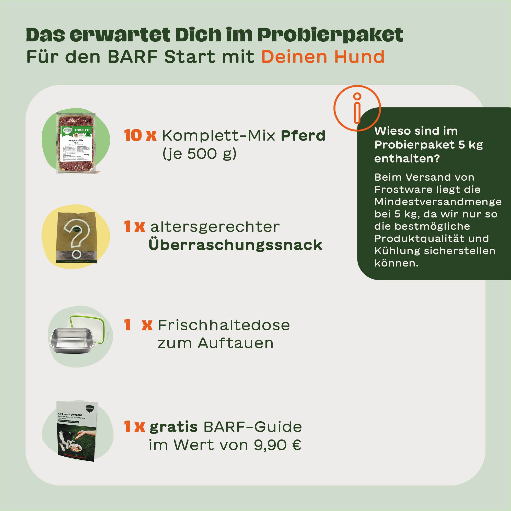 NEU BARFER’S Probierpaket Pferd für Hunde