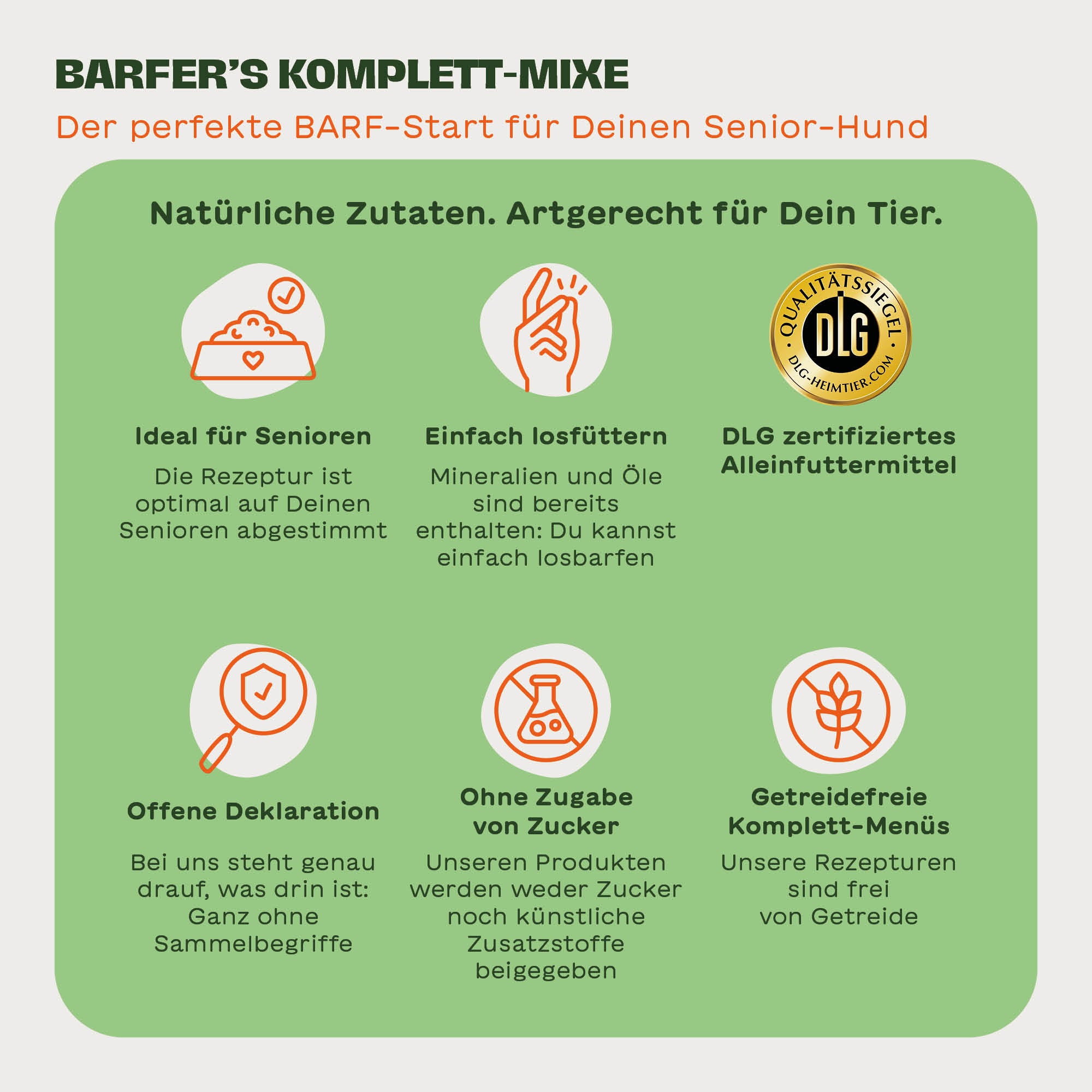 NEU BARFER’S Probierpaket Senior für Hunde