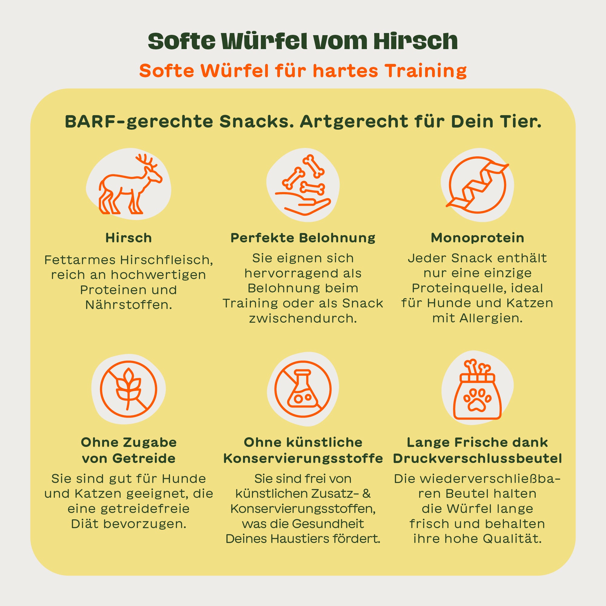 Softe Würfel vom Hirsch