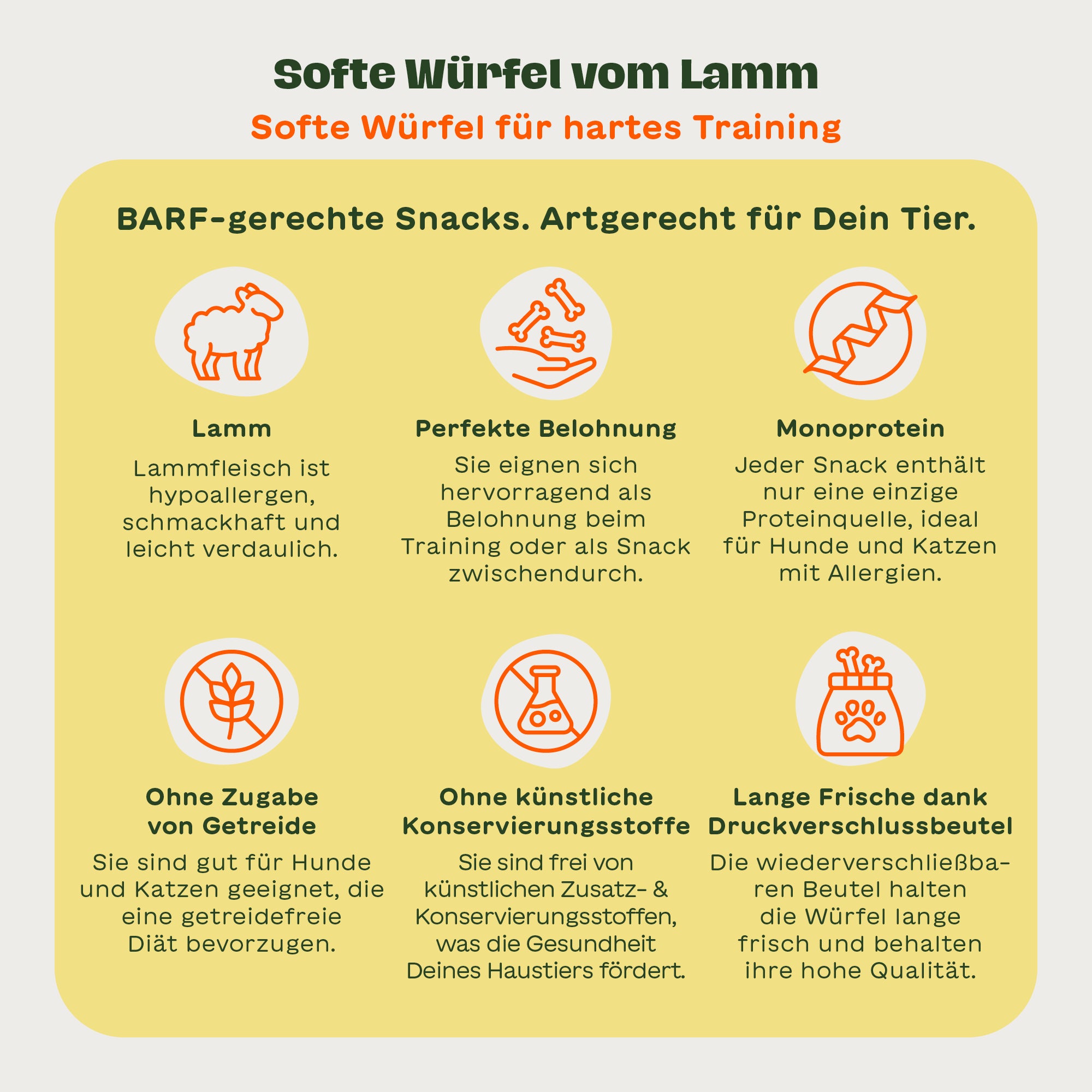 Softe Würfel vom Lamm