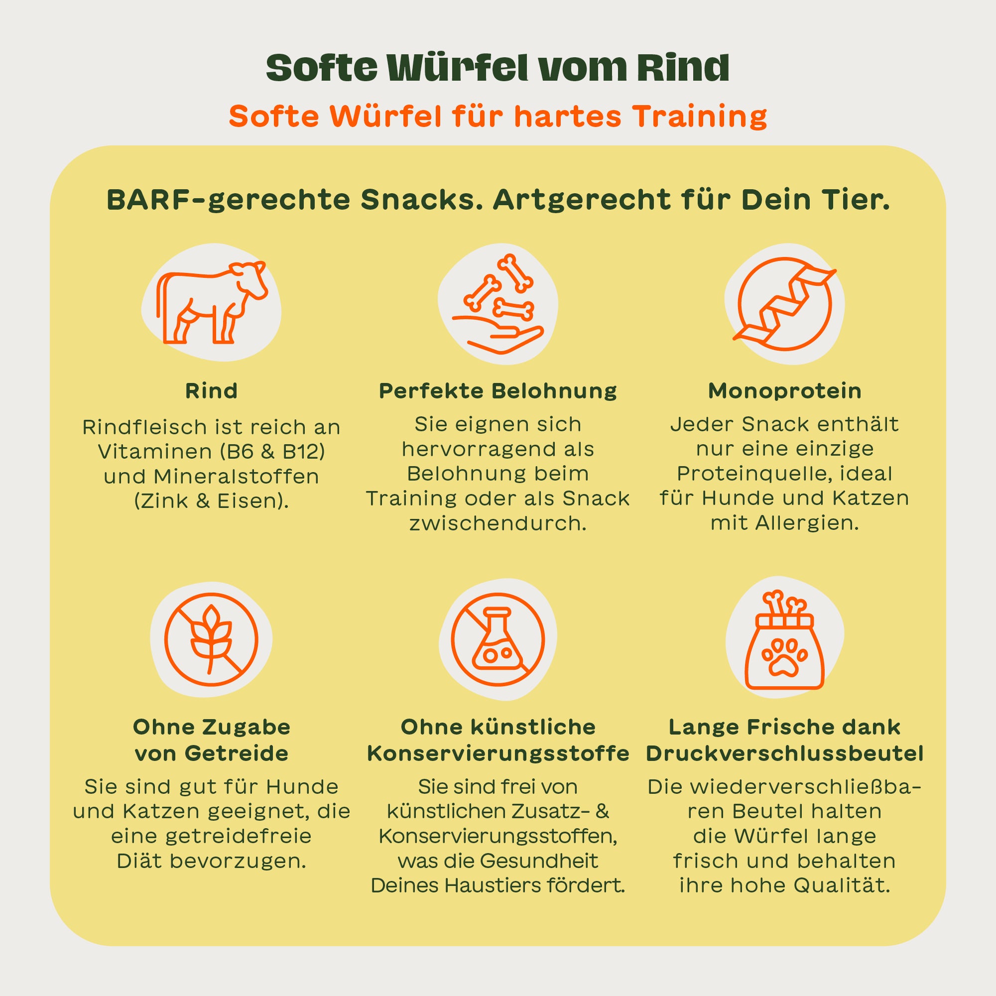 Softe Würfel vom Rind