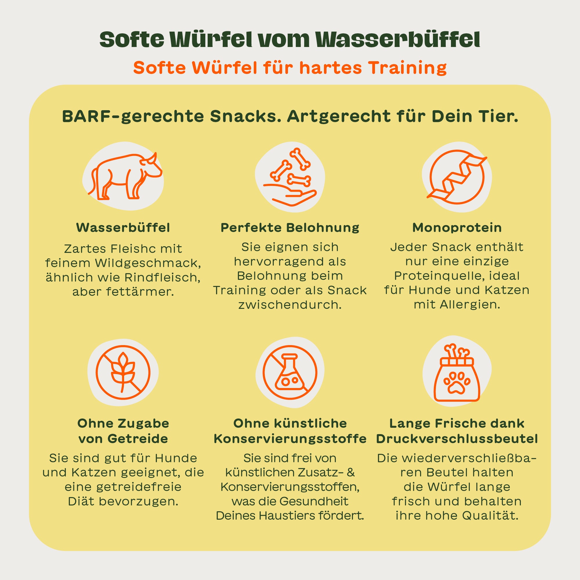 Softe Würfel vom Wasserbüffel